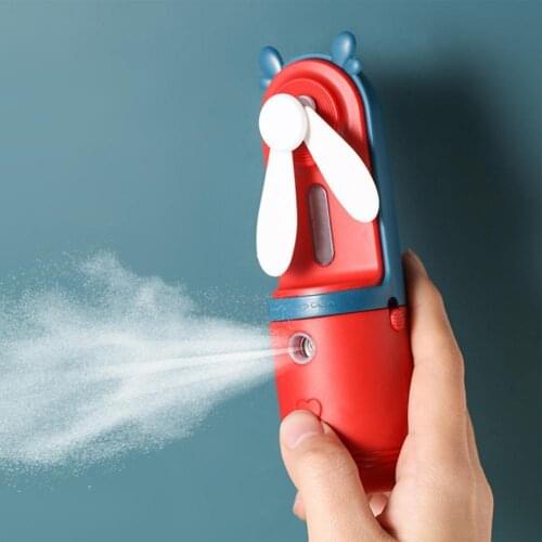 New 2 In 1 Mini Fan Humidifier USB Rechargeable Handheld Fan Water Spray Mist Fan Face Steamer Air Conditioner for Outdoor