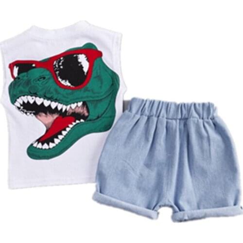 New Summer Baby Girl Clothes Boys Cartoon Sports Vest Shorts 2Pcs/Sets Toddler Casual Costume Children Clothing Kids Tracksuits