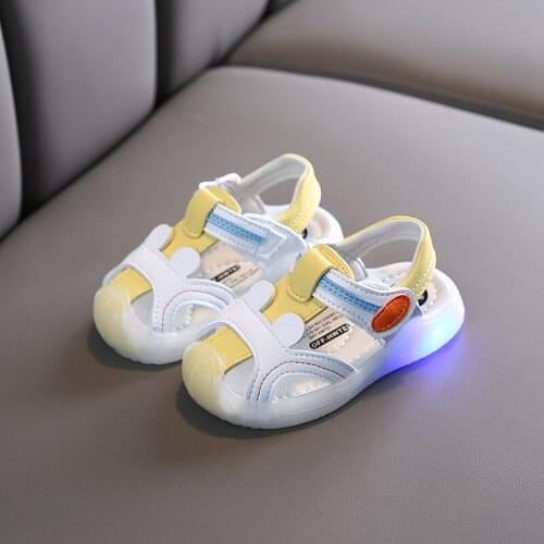 Toddler Baby LED Glowing Beach Sandals Boys Girls Anti-slippery Breathable Jelly Casual Shoes Kids Fashion Comfortable Sandals