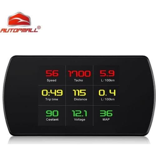 OBD Hud Head Up Display Digital Car Speed Projector 4.3 TFT LCD On-Board Computer EUOBD OBD2 Speedometer Windshield Projetor P12