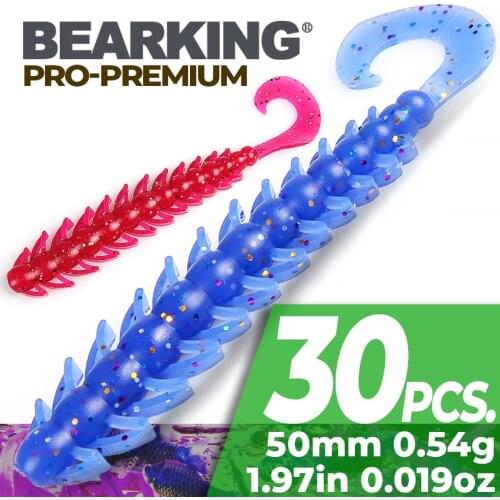 BEARKING 2019 Fishing Lure 50mm 0.54g 30pcs / bag bugsy Soft Baits Fishing Wobbler Bass Bait Artificial Fishing soft Lure