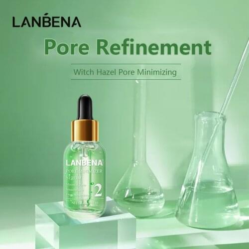 LANBENA Pore Minimizer Serum Blackhead Remover Serum Shrinking Pore Acne Treatment Deep Cleaning Smoothing Skin Firming Essence