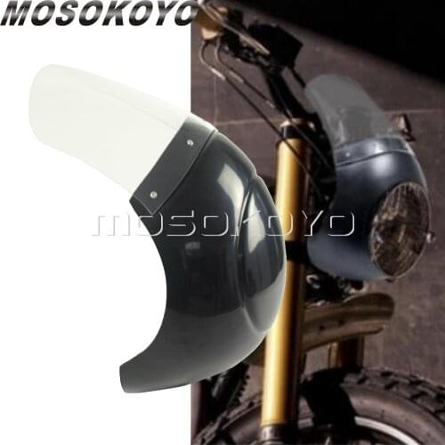 Uncut Motorcycle 7" Headlight Fairing Cafe Racer Headlight Mask Windshield for Harley Chopper Scrambler Tracker
