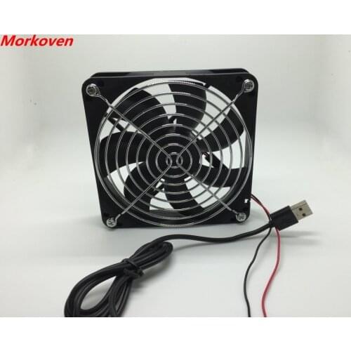 TV Box Router Cooling Fan Silent 120mm DC 5V USB Power 120*120*25mm Quiet Cooler 12CM Silent W/ Screws Screws and Grill Guard