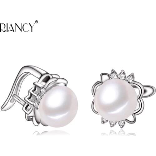 High quality Natural freshwater black pearl clip earring Pearl jewelry Classic 925 silver earring for women Party wedding gift