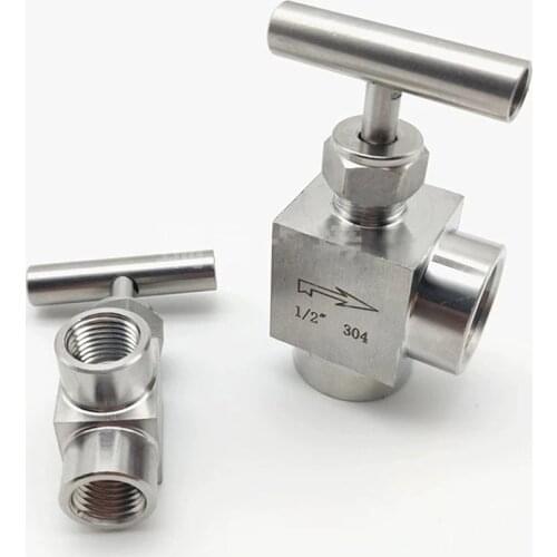 1/8" 1/4" 3/8" 1/2" BSP Female Angle Needle Valve 304 Stainless Steel Crane 915 PSI Flow Control One-Shape Handle