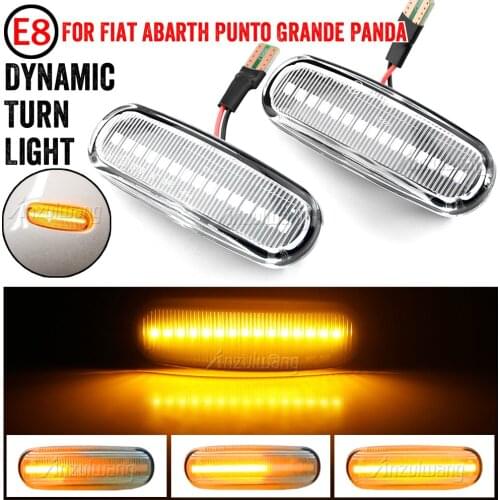 2X Dynamic Smoke LED side marker light turn signal lamp for Fiat Panda Punto Evo Stilo Qubo Peugeot Citroen Lancia Musa(350)