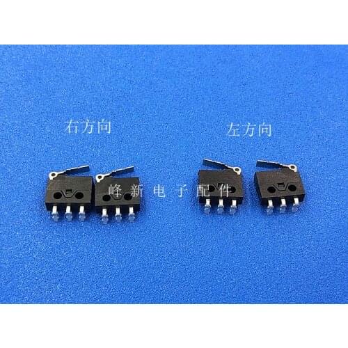2pcs Normally open normally closed metal handle curved foot 3-foot micro switch with handle small miniature travel limit switch