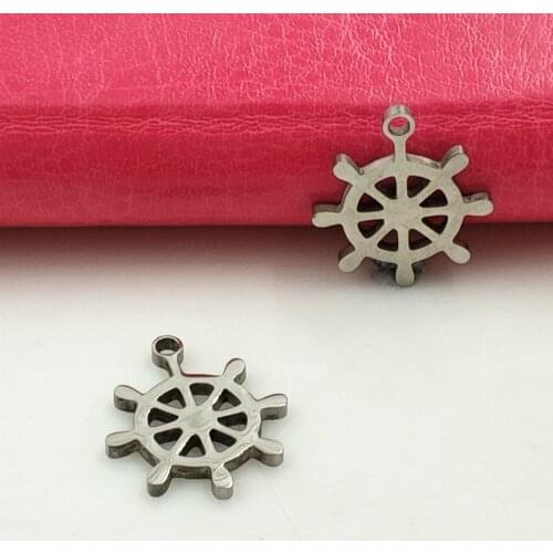 20PCS Charm Dangle Jewelry Rudder Charms Stainless Steel DIY Charms Accessories Necklace For Women Jewelry