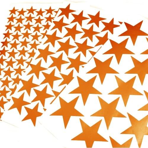 3/5/7cm Die Cut Orange Color Star Wall Stickers Matte Vinyl Sticker For Children Room Home Decoration Wall Art DIY Decals