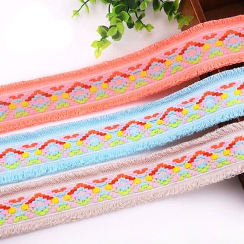 4.5CM 2Yards Colorful tassel lace clothing accessories lace DIY hand-made clothes, tablecloth, sofa, curtain fabric material