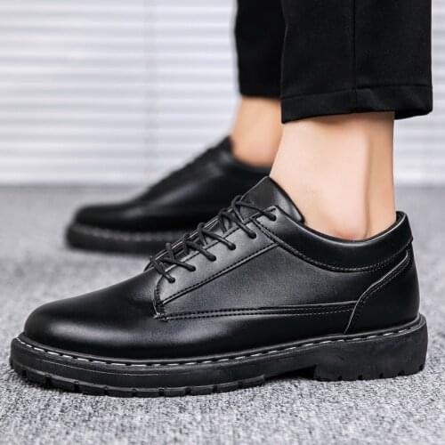 2021 Spring Autumn New Casual Non-slip Leather Martin Boots Men Business Waterproof Shoe for Male Fashion Chic Men Leather Shoes