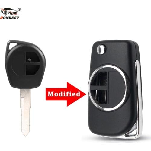 Dandkey 2 Buttons Folding Remote Car Key Shell For Suzuki Swift SX4 Alto Vitara Ignis Jimny Splash Modified Flip Key Case Cover