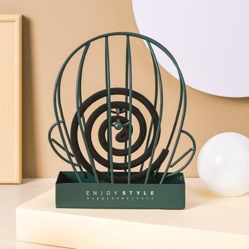 Mosquito Coil Holder Summer Days Iron Mosquito Repellent Incense Rack Plate Home Decoration Nordic Black Green Cactus Birdcage