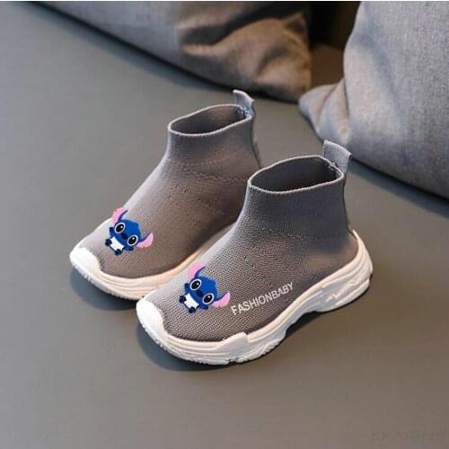 Disney Stitch Children Shoes Boys Girls Sport Shoes Autumn Fashion Breathable Baby Boots Soft Non-Slip Kids Casual Sneakers