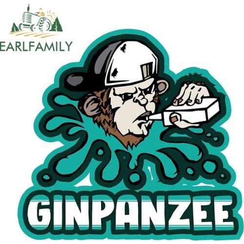 EARLFAMILY 13cm x 12.3cm for Ginpanzee Car Stickers Graffiti DIY Motocycle Personality Laptop Race Car Decoration Window Decal