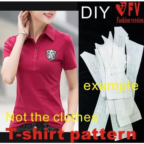 Cardigan short-sleeved T-shirt pattern womens knit small shirt casual sports 1:1 clothing cutting drawing BXS-49