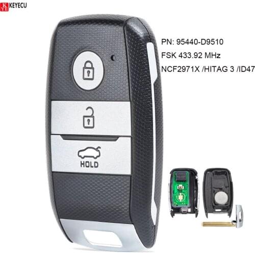 KEYECU 433MHz ID47 Chip with Keyless Go Smart Remote Car Key Fob for Kia Sportage 2019-2020 PN: 95440-D9510