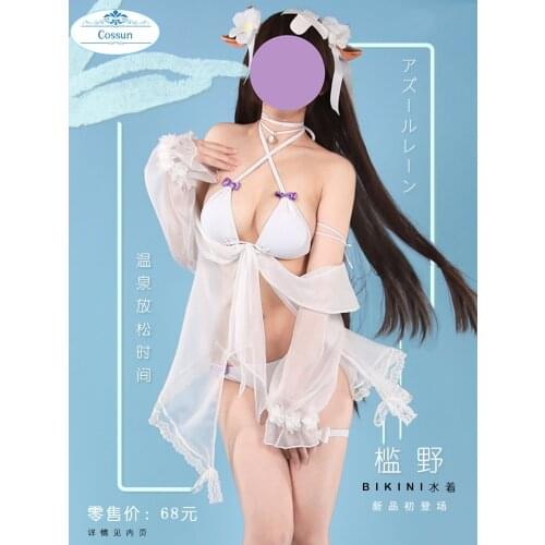 Anime Game Azur Lane Kashino Bikini Swimsuit Pajamas Cosplay Costume Halloween Party Suit For Women Girls New 2021