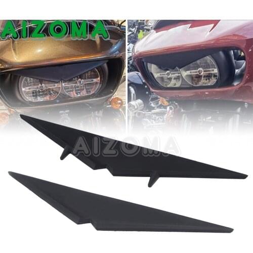 Matte Black Rubber Headlight Eyebrow Eyelid Sticker For Harley CVO Road Glide Limited FLTRK Ultra FLTRU Tip Trim Cover Visor