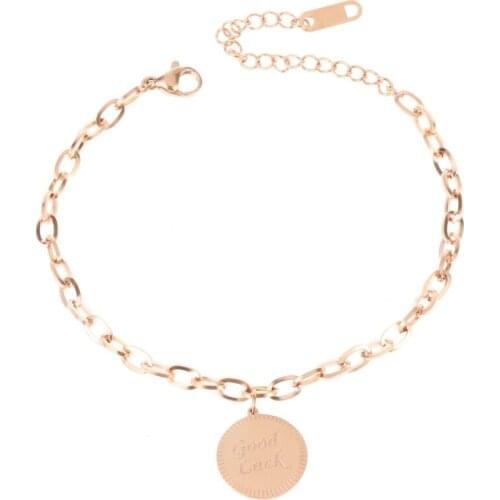 Fashion Round Bracelet Stainless Steel Jewelry Simple Chain Gold Bracelet Hand Jewelry Gift 2020