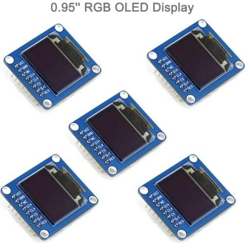 5pcs 0.95inch RGB 96X64 OLED Display Module SSD1331 LCD Screen Panel 3.3V-5V for Arduino Raspberry Pi STEM32 FZ3326