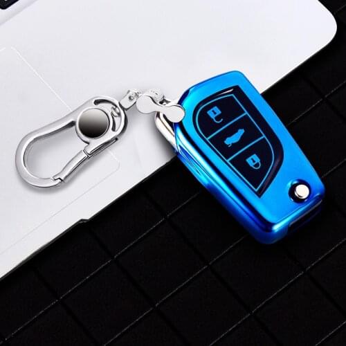 Soft TPU Car Key Case Cover For Toyota Auris Corolla Verso Yaris Aygo Scion TC IM 2015 2016 3 Buttons Flip Key Protective Shell