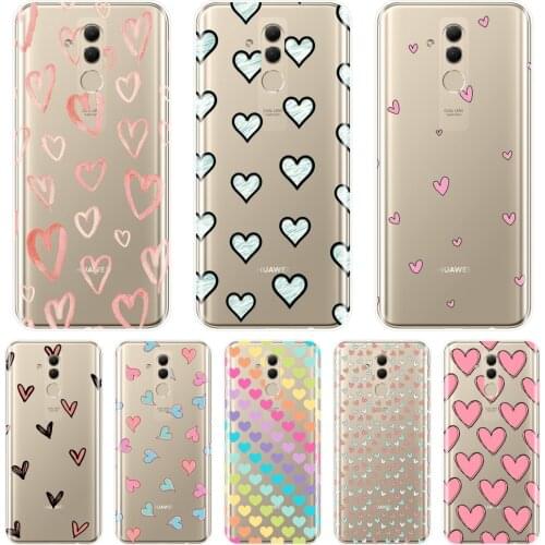 Soft Silicone Phone Case For Huawei Mate 9 10 20 Pro Heart Love Kawaii Cute Pretty Back Cover For Huawei Mate 7 8 9 10 20 Lite