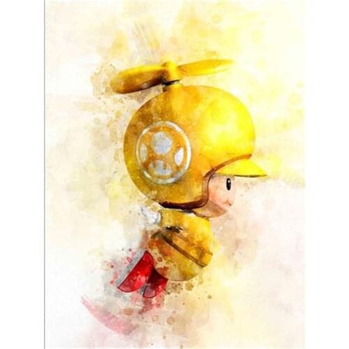 Carton Mario Printed Fabric 11CT Cross-Stitch Set Embroidery DMC Threads Handiwork Handicraft Craft Knitting Mulina Decor