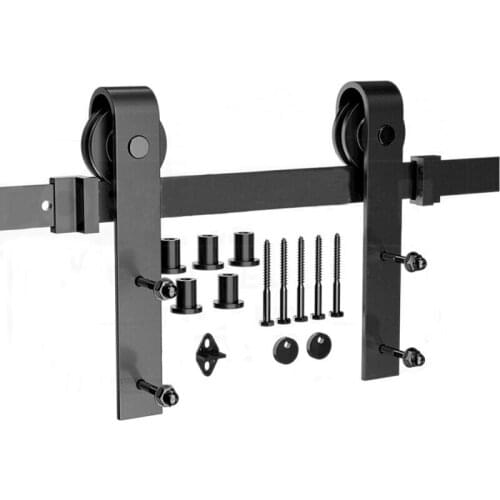Home Sliding Door Barn Track Hardware Wood Barn Door Hanging Rail Hardware Sliding Door Track Kit Barn Door System Slide Kit HWC