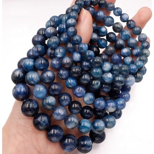 Natural kyanite round beads charm Stone bracelet loose Bead Gemstone For Jewelry Making DIY woman gift Necklace wholesale