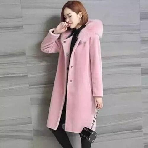 Br 2019 New Winter Coat Women Faux Fox Fur Coat Plus Size Women Stand Collar Long Sleeve Faux Fur Jacket Fur gilet fourrure