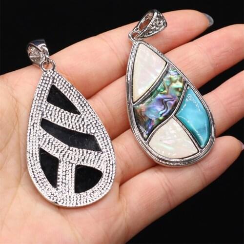 New Style Fashion Natural Shell Pendant Drop-Shaped Charms For Jewelry Making DIY Necklace Anklet Accessory