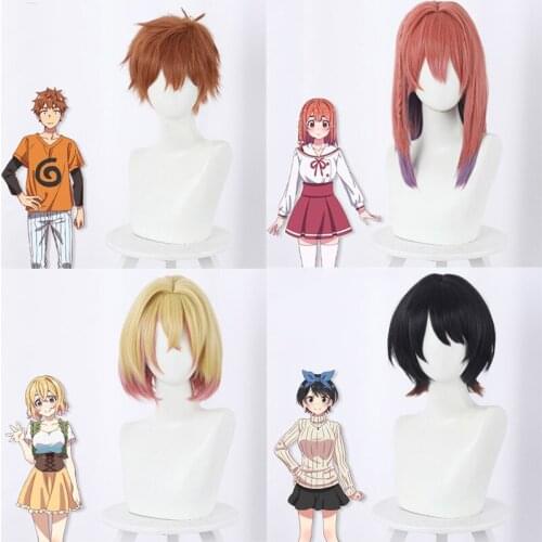 Anime Rent A GirlfriendKinoshita Kazuya Cospaly Wig Cosplay Costume Mizuhara Chizuru Sakurasawa Sumi Schoolgirl Wig Headwear