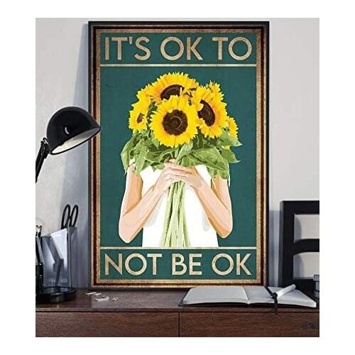 Mental Health Poster Its Ok to Not Be Ok Poster Mental Health Awareness Poster Be Kind to Your Mind Courtyard Wall Decor Poster