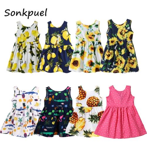 Summer Girls Dress Fashion Sleeveless Backless Kids Dresses Toddler Girl Birthday Party Princess Dress Cotton Children Clothing