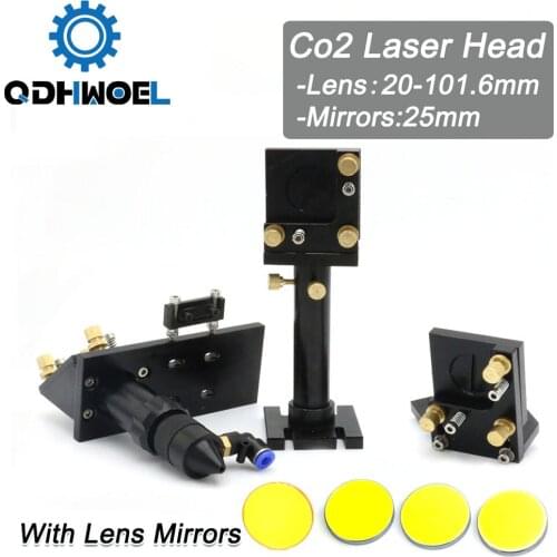 Whole Set Co2 Laser Cutter Head for Co2 Laser Machine With Laser Focus Lens And Reflect Laser Mirrors