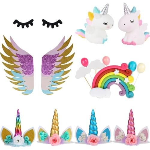 Cyuan Gold Unicorn Horn Cake Topper Kids Birthday Wedding Cake Decorating Decor Unicorn Birthday Decor Unicornio Party Supplies