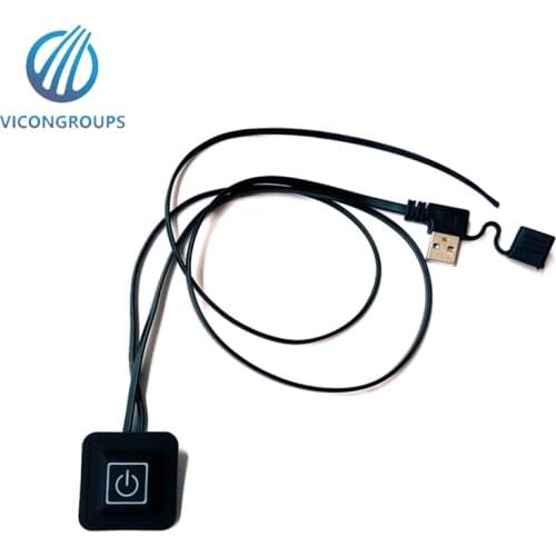 Silicone swtich control button with USB cable 5V/2A heating adjustment clothes OEM custom DIY temperature controller