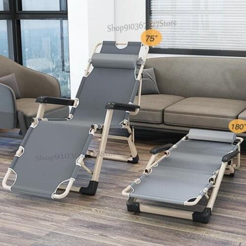 Recliner folding lunch break balcony home leisure single beach summer summer portable lunch bed folding chair