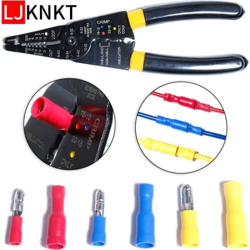 Cold pressure bullet Terminals insulation fast pluggable plug spring connector Wire Line Stripper Hang Tools Multi functional