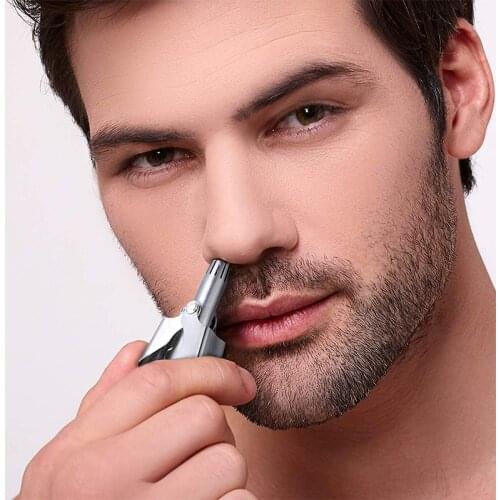 Nose Trimmer for Men Stainless Steel Manual Trimmer for Nose Vibrissa Razor Shaver Washable Portable Nose Ear Hair Trimmer