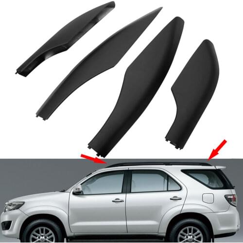 4pcs Black Roof Rack Rail End Protective Cover Shell Cap Replacement for Toyota Fortuner 2004- 2010 2011 2012 2013 2014 2015