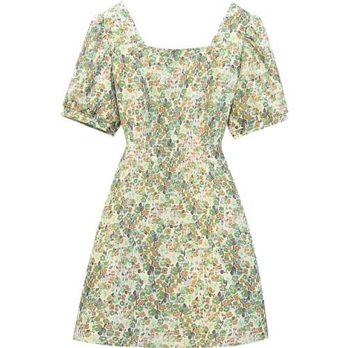 Zoki Plus Size Women Mini Dress Vintage Floral Print Loose A Line Sexy Hollow Out High Waist Casual Summer Party Ladies Vestdios