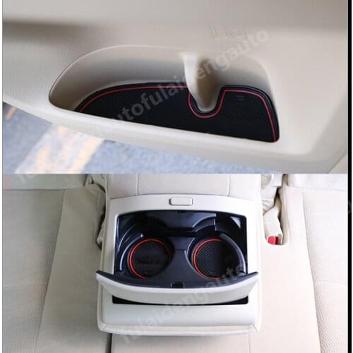 15pcs For Toyota Land Cruiser Prado FJ150 2018-2020 Interior Door Mat Gate Slot Pad Car Cup Mat Non-slip Car Styling