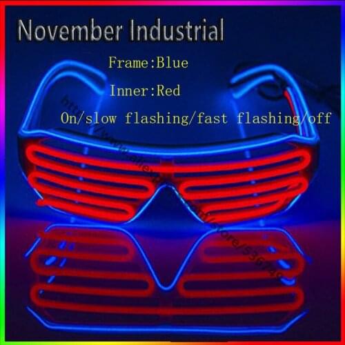 2017 EL Sunglasses Power by AA Cool Light up El Shutter Glasses Wholesale For Wedding Halloween Christmas Lamp Shutter any part