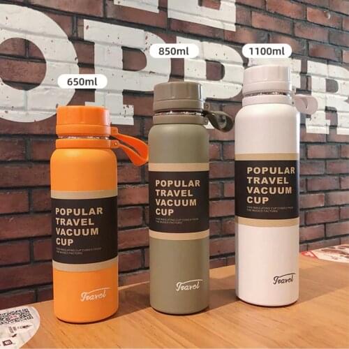 650/850/1100ml Stainless Steel Thermos Tea Coffee Mug Water Bottle For Girls Large Capacity Travel Vacuum Flasks Thermal Mug Cup