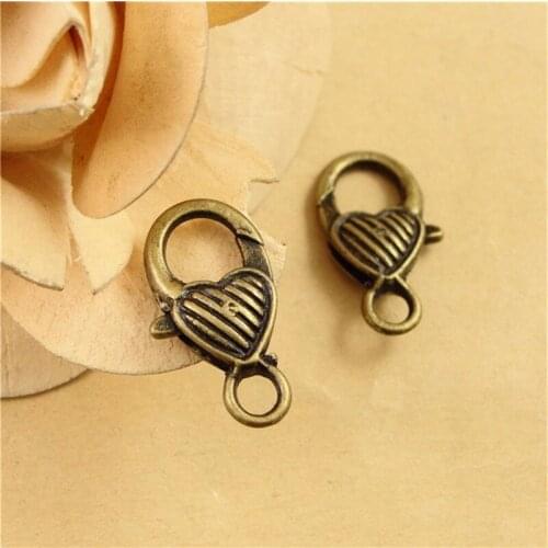 80pcs/lot Cute Heart Lobster Clasp 26*13MM Fashion Jewelry Lobster Necklace Bracelet Crafts