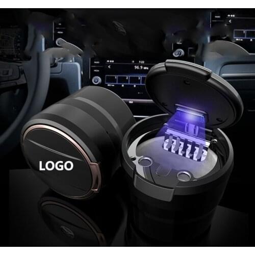 Car Ashtray Outdoor Anti Smoke Led Ligh Auto With Lid For Volvo XC90 Polestar V60 Cross Country S60 40.2 Concept 40.1 XC90