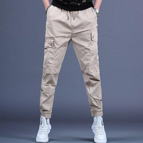 Hip Hop Pants Men Casual Cotton Baggy Cargo Pants 2021 Summer Loose Trousers Streetwear Men Clothing